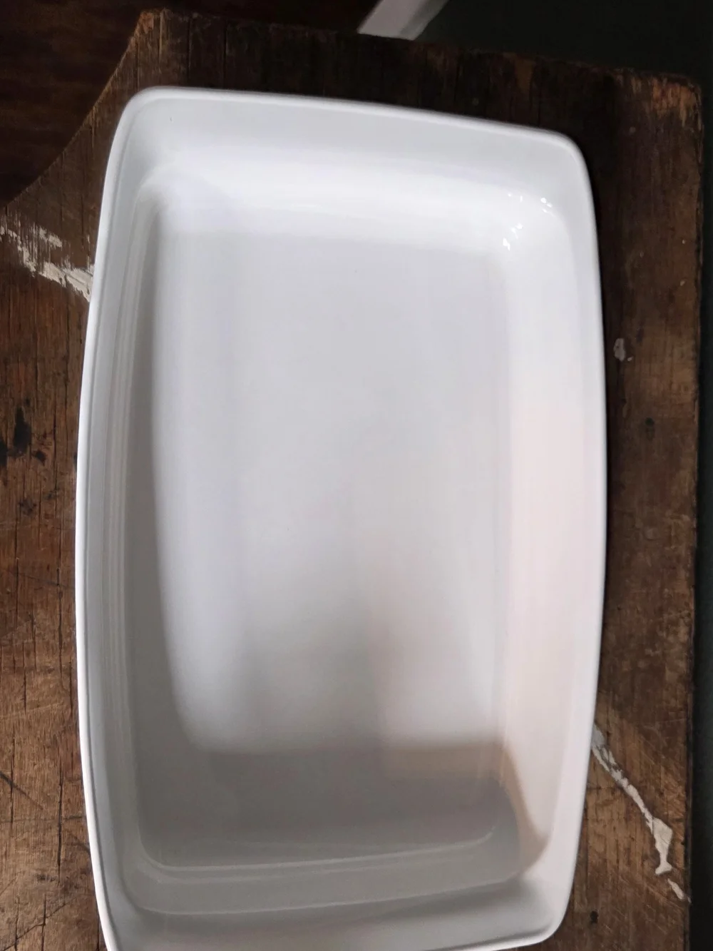 White Ceramic Baking Dish with Blue Floral Motif
